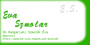 eva szmolar business card