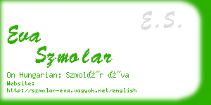 eva szmolar business card